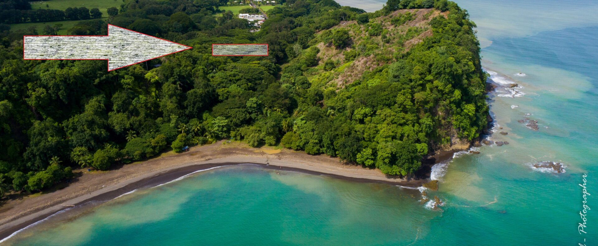 Agujas beach lot just steps from the shore, 752 m², titled, with utilities and mixed-use potential in a growing residential area.