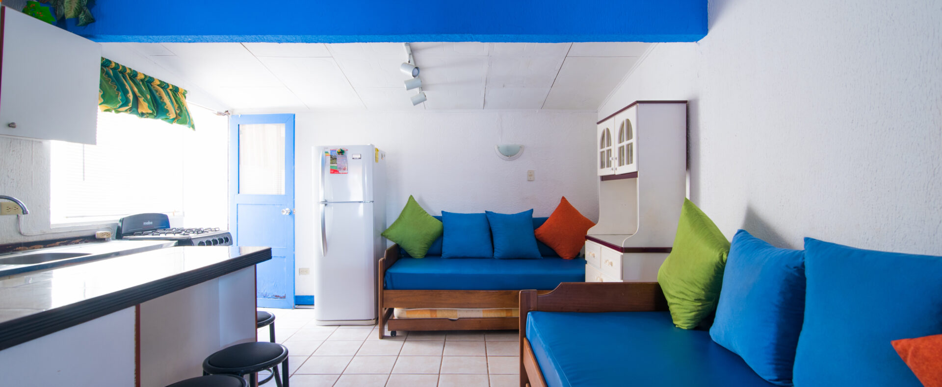 Jaco Beach gated condo near the sand and main street, fully furnished with pool access in a peaceful, secure community.