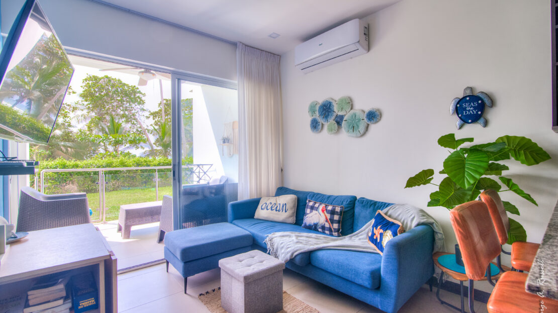 Bejuco beachfront lifestyle condo steps from the sand, with great amenities, sunset views, and a furnished ground-floor layout.