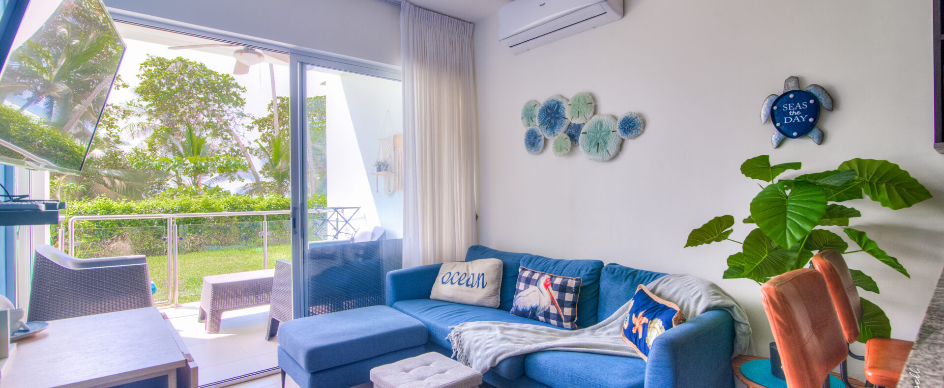 Bejuco beachfront lifestyle condo steps from the sand, with great amenities, sunset views, and a furnished ground-floor layout.