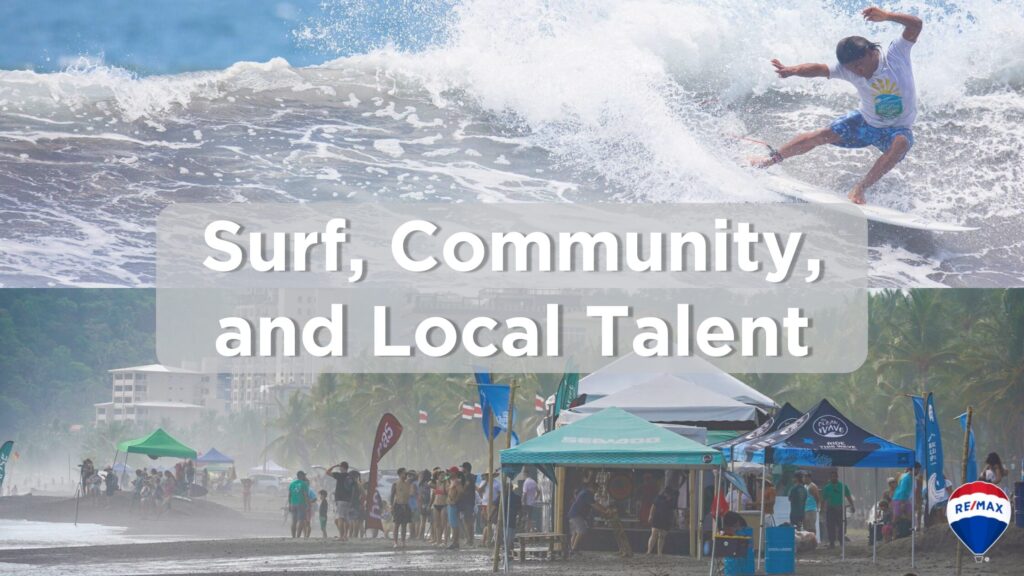 Surfer Jairo Perez a REMAX oceanside realty agent in a surfing tournament